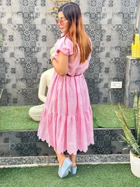 131198 Shcfilly Cotton Dress With Lining Ang Belt