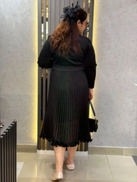 131650 Timeless Pleated Midi Dress for Effortless Style