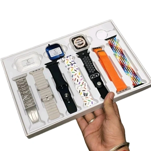 PROFITKART i20 Ultra Max 10 in 1 Earbuds Smartwatch Combo with unique Straps Smartwatch (Multicolor Strap, 49) - FREE SIZE