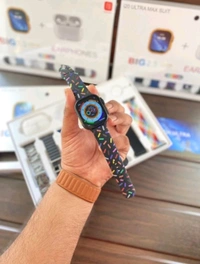 PROFITKART i20 Ultra Max 10 in 1 Earbuds Smartwatch Combo with unique Straps Smartwatch (Multicolor Strap, 49) - FREE SIZE