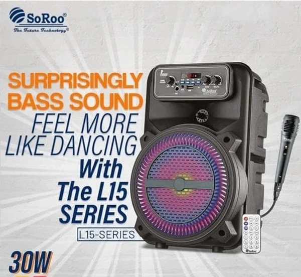 YOROTO Soroo 5.1 Wireless DJ Speakers With Wireless Mic L16 - FREE SIZE, Black