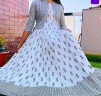 PROFITKART Anarkali Kurta And Jacket - Blue, XL