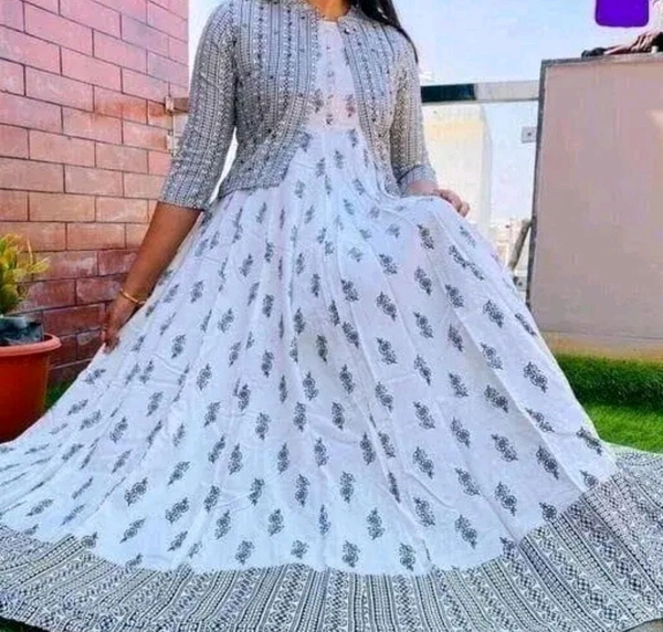 PROFITKART Anarkali Kurta And Jacket - Pink, S