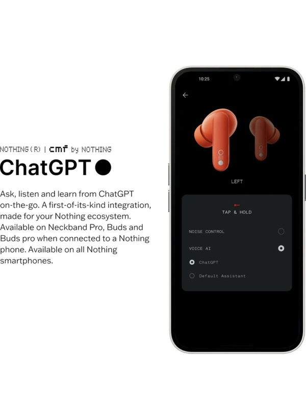 CMF by Nothing Buds 42 dB Active Noise Cancellation, Ultra Bass Technology, 35.5 Hrs playtime Bluetooth Headset (Light Grey, True Wireless) - Black