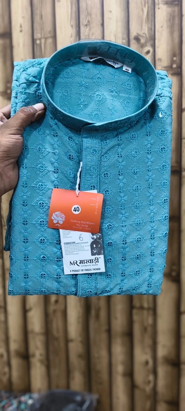 PROFITKART Men’s Viscose Rayon Premium Designer Kurta – Ethnic Wear - Sky Blue, S