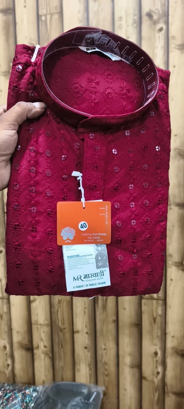 PROFITKART Men’s Viscose Rayon Elegant Designer Kurta – Special Occasions - Maroon, L