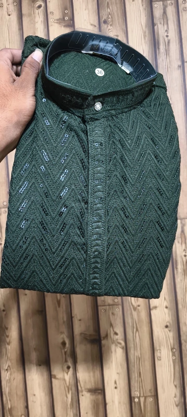 PROFITKART Men’s Viscose Rayon Modern Festive Kurta – Party Collection - Olive Green, L