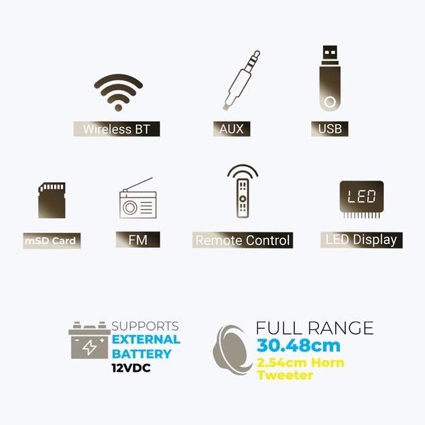 ZEBRONICS Banjo (Zeb Monster Pro 2X12L2) - Black