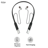 Ovista Jazz Bluetooth Neckband – 50H Playtime, Stereo Sound, Magnetic Earbuds & Voice Assistant