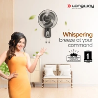 Longway Speedy 12 1 Star 300 Mm Energy Saving 3 Blade Wall Fan (Black, Pack Of 1)