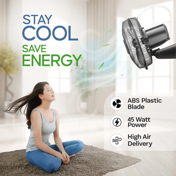 Longway Speedy 12 1 Star 300 Mm Energy Saving 3 Blade Wall Fan (Black, Pack Of 1)