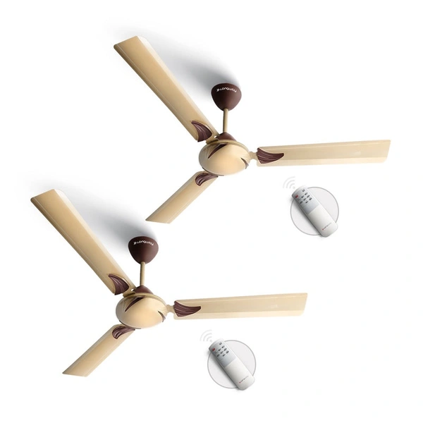 Longway Creta P2 1200 Mm/48 Inch Remote Controlled 3 Blade Anti-Dust Decorative Star Rated Ceiling Fan (Pack Of 2)