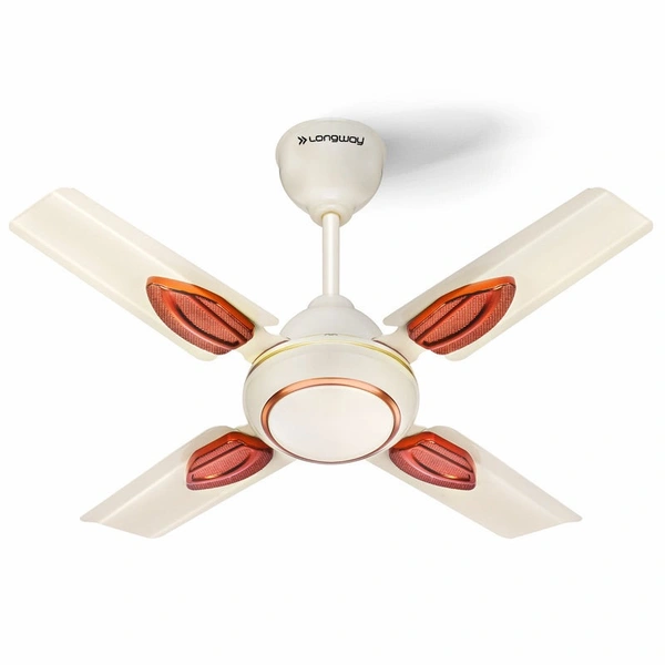 Longway Kiger P1 600 Mm/24 Inch Ultra High Speed 3 Blade Anti-Dust Decorative Star Rated Ceiling Fan (Ivory, Pack Of 1)