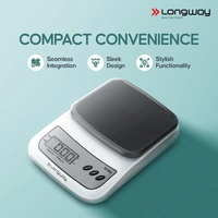 Longway LWKWS01 Multipurpose Portable Digital Kitchen Weighing Scale |Weight Machine With Back Light LCD Display |2 Year Warranty (10 Kg, Gray)