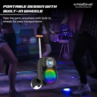 KRISONS Krisons Star 100W Bluetooth Party Speaker with Wheels, LED Display & Karaoke Control