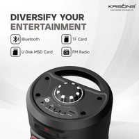 KRISONS Krisons RedStar 40W Double Woofer Bluetooth Party Speaker with Mic, RGB Lights & FM