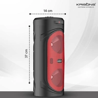 KRISONS Krisons RedStar 40W Double Woofer Bluetooth Party Speaker with Mic, RGB Lights & FM