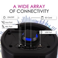 KRISONS Krisons Cylender 333 50W Bluetooth Party Tower Speaker with Double 4" Woofers, RGB Lights, FM, USB, SD & Wired Mic