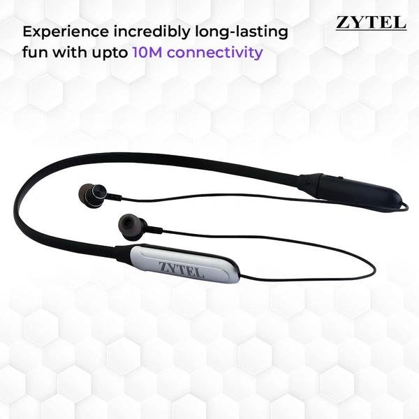 KRISONS Krisons Zytel-Doodle Neckband with 30 Hrs runtime Deep Bass Speaker Headset (Silver, in-Ear) Bluetooth Headset (Black Silver, True Wireless)