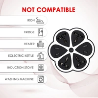 Krisons Power Plate 003 with 4 USB Port + 4 Power Sockets Smart Electric Universal Extension Board Multi Plug with 2500W, 3Mtr Cord Length, 2.1A USB Output(Black)