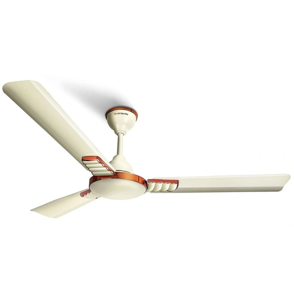 Longway Hazel 1200 Mm/48 Inch Ultra High Speed 3 Blade Anti-Dust Decorative Star Rated Ceiling Fan | 2 Years Warranty (Ivory, Pack Of 1) - ivory