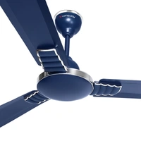 Longway Hazel 1200 Mm/48 Inch Ultra High Speed 3 Blade Anti-Dust Decorative Star Rated Ceiling Fan | 2 Years Warranty (Ivory, Pack Of 1) - silver blue