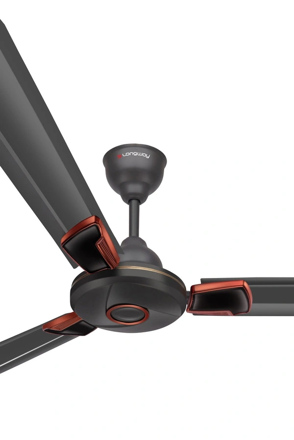 Longway Magna 1200 Mm/48 Inch Ultra High Speed 3 Blade Anti-Dust Decorative Star Rated Ceiling Fan | 2 Years Warranty (Ivory, Pack Of 1) - smoked brown