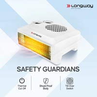 LONGWAY Longway Magma 2000/1000 W Fan Room Heater With ISI Approved ( White)