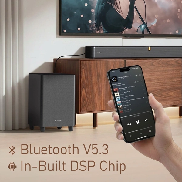 Portronics 600W Sound Slick X1 5.1.2 CH Dolby Atmos Home Theatre, Wireless Satellite Speaker 600 W Bluetooth Soundbar (Black, Stereo Channel)