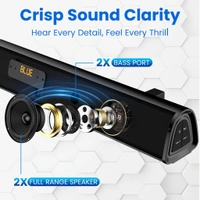 Portronics Pure Sound 106 Wired Subwoofer, HD Sound, BT5.3v 120 W Bluetooth Soundbar (Black, 2.1 Channel)