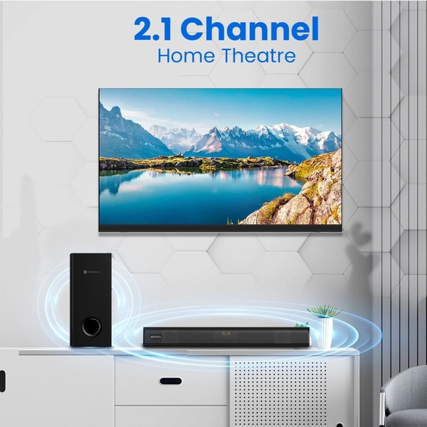Portronics Pure Sound 106 Wired Subwoofer, HD Sound, BT5.3v 120 W Bluetooth Soundbar (Black, 2.1 Channel)