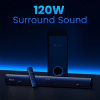 Portronics Pure Sound 106 Wired Subwoofer, HD Sound, BT5.3v 120 W Bluetooth Soundbar (Black, 2.1 Channel)