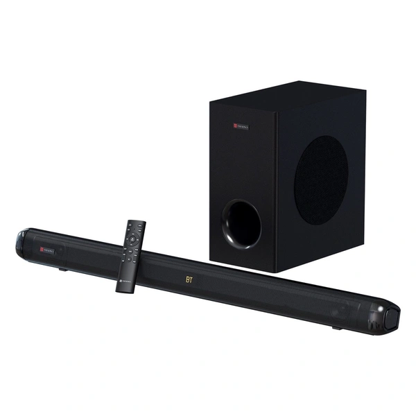 Portronics Pure Sound 108 160W Bluetooth Soundbar with Deep Bass, 6.5 Inch Subwoofer 160 W Bluetooth Soundbar (Black, 2.1 Channel)