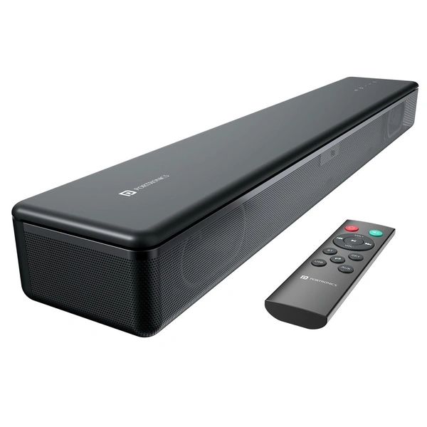 Portronics Sound Slick 8 80W Touch Control Bluetooth Soundbar, Surround Sound With Remote 80 W Bluetooth Soundbar (Black, 2.1 Channel)