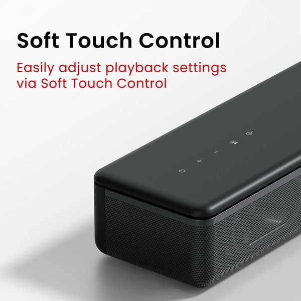 Portronics Sound Slick 8 80W Touch Control Bluetooth Soundbar, Surround Sound With Remote 80 W Bluetooth Soundbar (Black, 2.1 Channel)