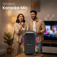 Portronics Dash 13 150W Portable Party Speaker with Wireless Karaoke Mic, 6 Hours Playtime 150 W Bluetooth Party Speaker (Black, 2.0 Channel)