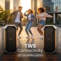 Portronics Dash 13 150W Portable Party Speaker with Wireless Karaoke Mic, 6 Hours Playtime 150 W Bluetooth Party Speaker (Black, 2.0 Channel)