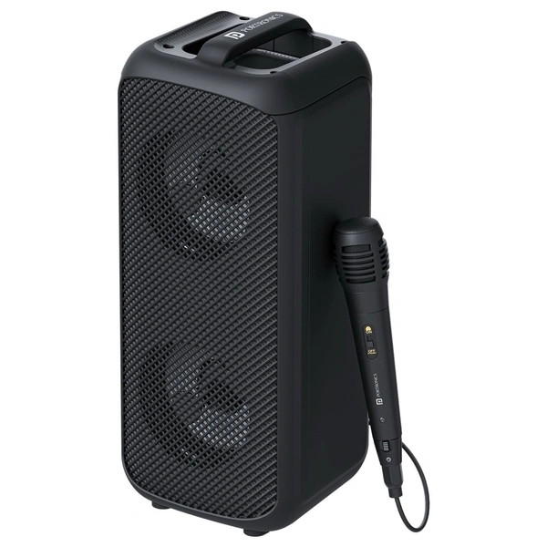 Portronics Rumble 25W Portable Bluetooth Speaker, Wired karaoke Mic, 5 Hrs Playtime, BT V5.3 25 W Bluetooth Speaker (Black, Stereo Channel)