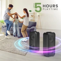 Portronics Rumble 25W Portable Bluetooth Speaker, Wired karaoke Mic, 5 Hrs Playtime, BT V5.3 25 W Bluetooth Speaker (Black, Stereo Channel)