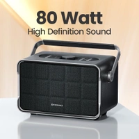 Portronics Harmony Wireless Portable HD Sound, Upto 6 Hours Playtime, 80 W Bluetooth Home Audio Speaker (Black, 2.1 Channel) - grey
