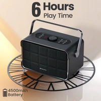 Portronics Harmony Wireless Portable HD Sound, Upto 6 Hours Playtime, 80 W Bluetooth Home Audio Speaker (Black, 2.1 Channel) - grey