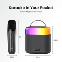 Portronics Dash 3 Wireless Karaoke Mic, 5Hrs Playtime, RGB Lights 16 W Bluetooth Party Speaker (Black, Stereo Channel)