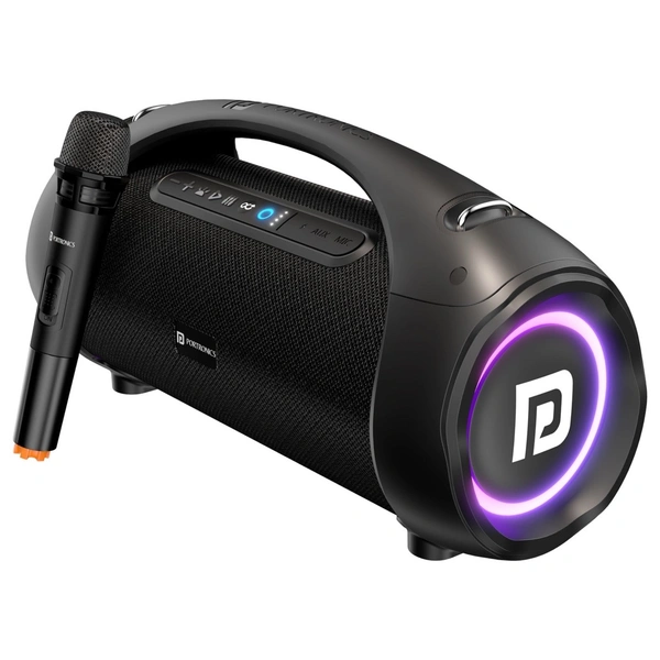 Portronics Dash 12 with Mic, Multicolor LED Light 60 W Bluetooth Speaker (Black, Mono Channel)