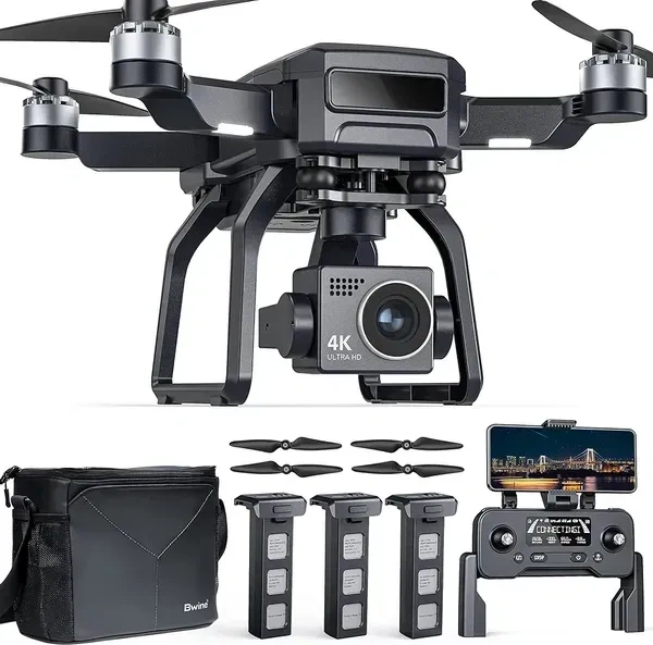 Sky High Foldable 4K Drone with Brushless Motor Inbuilt - MINI, Black, 4K CAMERA WITH 3-AXIS GIMBAL