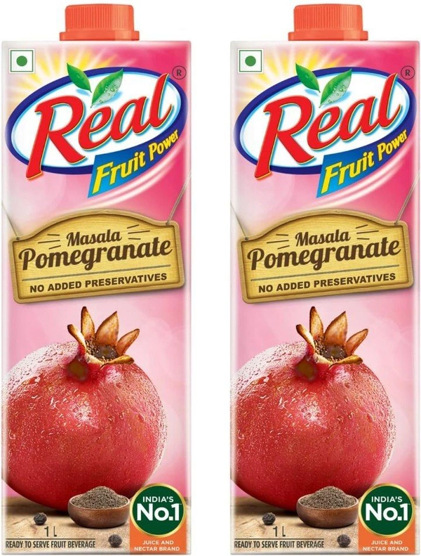 Real Fruit Juice, Masala Pomegranate, 1L Box (Pack of 2)