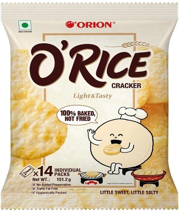Orion O'rice cracker - Baked Korean snack Pack of 1-151g |Weekly snack pack | Healthy Rice Cakes Snack