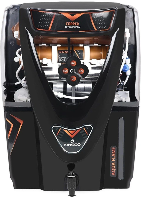 Kinsco Aqua Flame 15 Litre Copper + RO + UV + UF + TDS Adjuster Pure Copper Water Purifier Dispenser Machine (With Free Pre Filter)