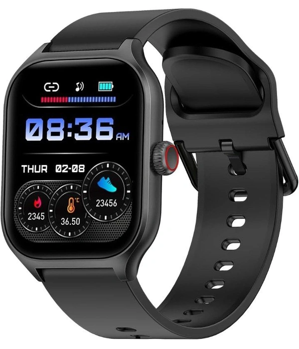 pTron Newly Launched Reflect MaxPro Smartwatch, 2.01" Full Touch Display with Bluetooth Calling, Functional Crown, 600 NITS, 100+ Watch Faces, HR, SpO2, Sports Mode, 5 Days Battery Life & IP68 (Black)