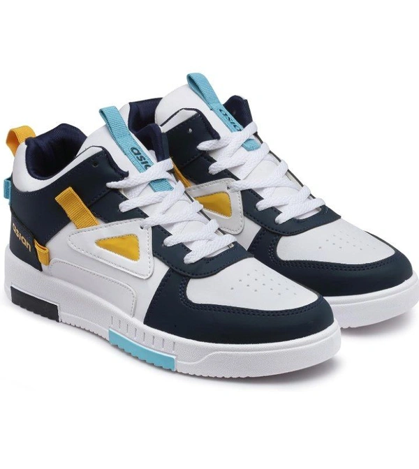 ASIAN Men's Tarzan-11 White Casual Sneaker High-Neck Shoes with Lightweight Extra Cushion Lace-Up Shoes for Men's & Boy's…