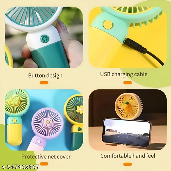 Whinsy Handheld flower fresh little Pack of 2 fan portable Portable Mini Fan For Summer Cooling Fan Handled Fan USB Fan